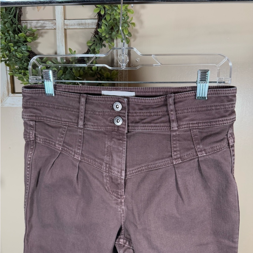 Something Navy yoke front barrel leg jeans brown size 8 cotton - Picture 3 of 4